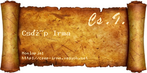Csép Irma névjegykártya
